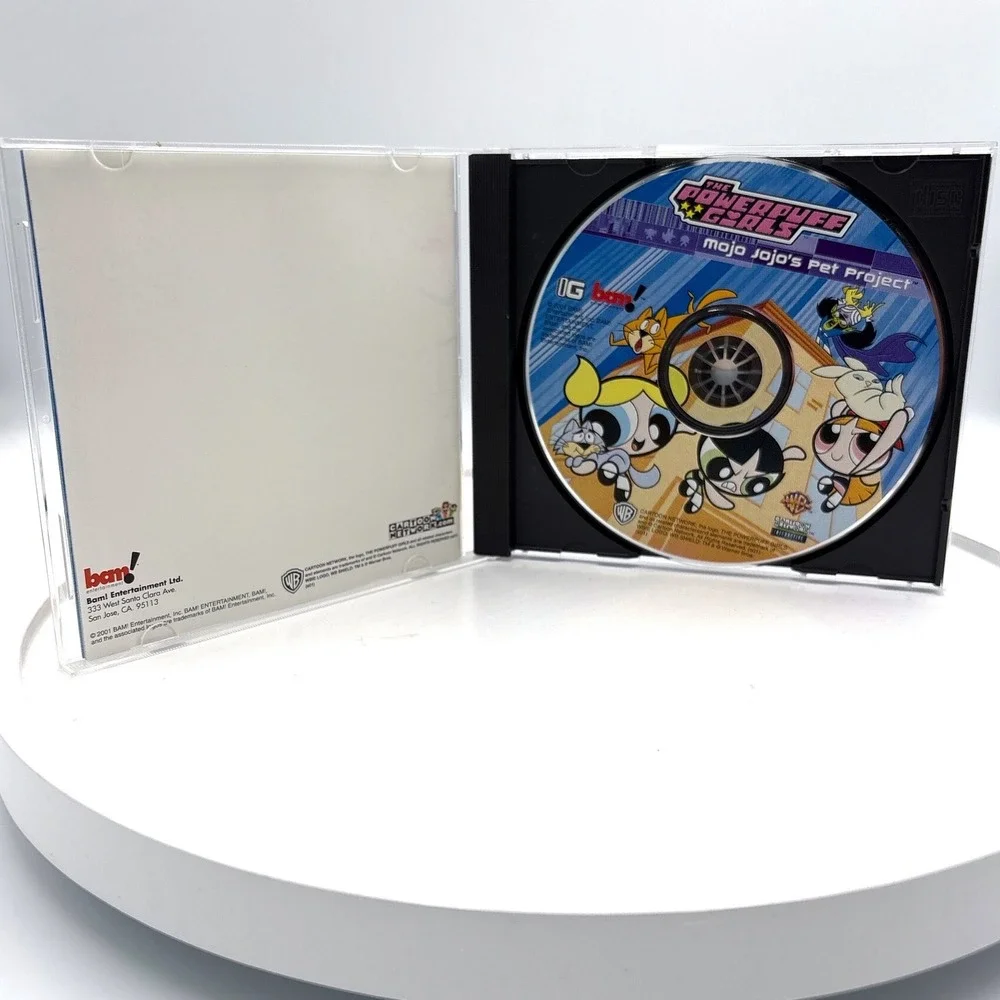 BAM! Powerpuff Girls Mojo Jojo's Pet Project PC CD-ROM Blue Y2K Retro Game 2001